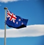 New Zealand flag on a pole