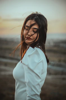 a person with long hair