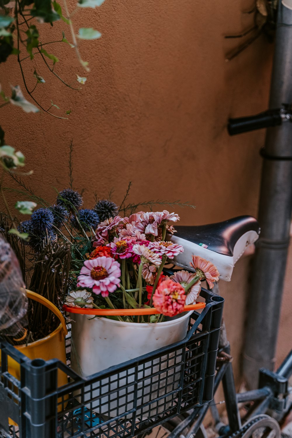 a basket of flowers