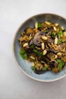 a bowl of food