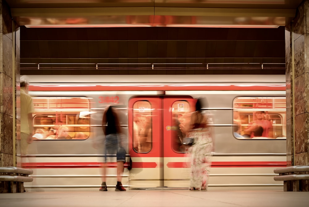 a person getting on a train