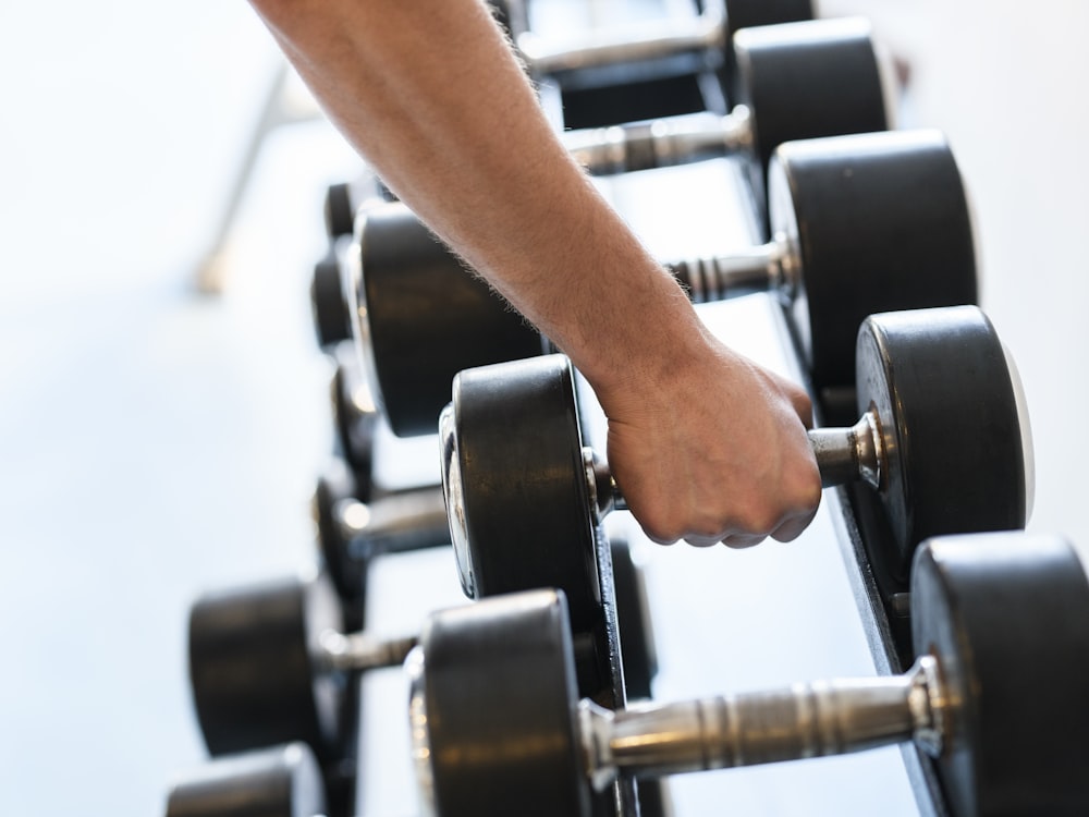 a close-up of a person working out on a machine