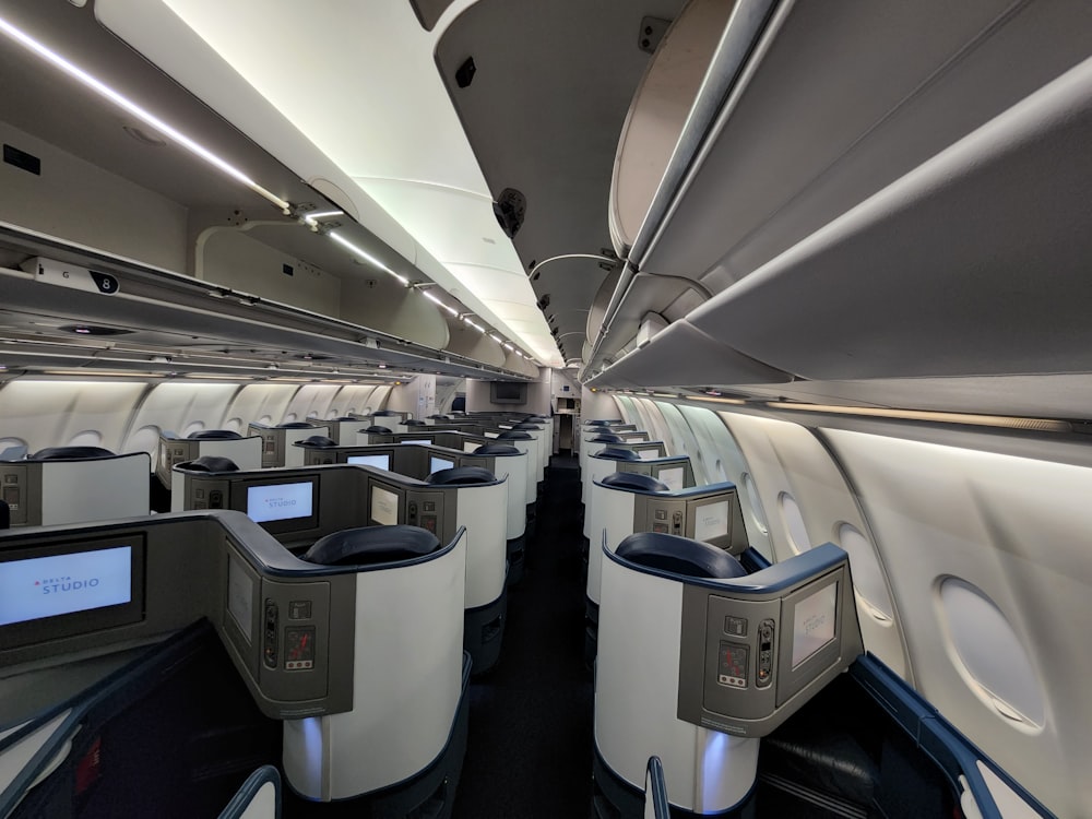 the inside of an airplane