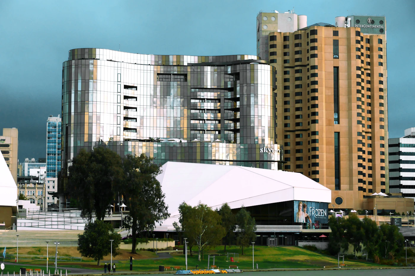North Terrace buildings beside the River Torrens in Adelaide
