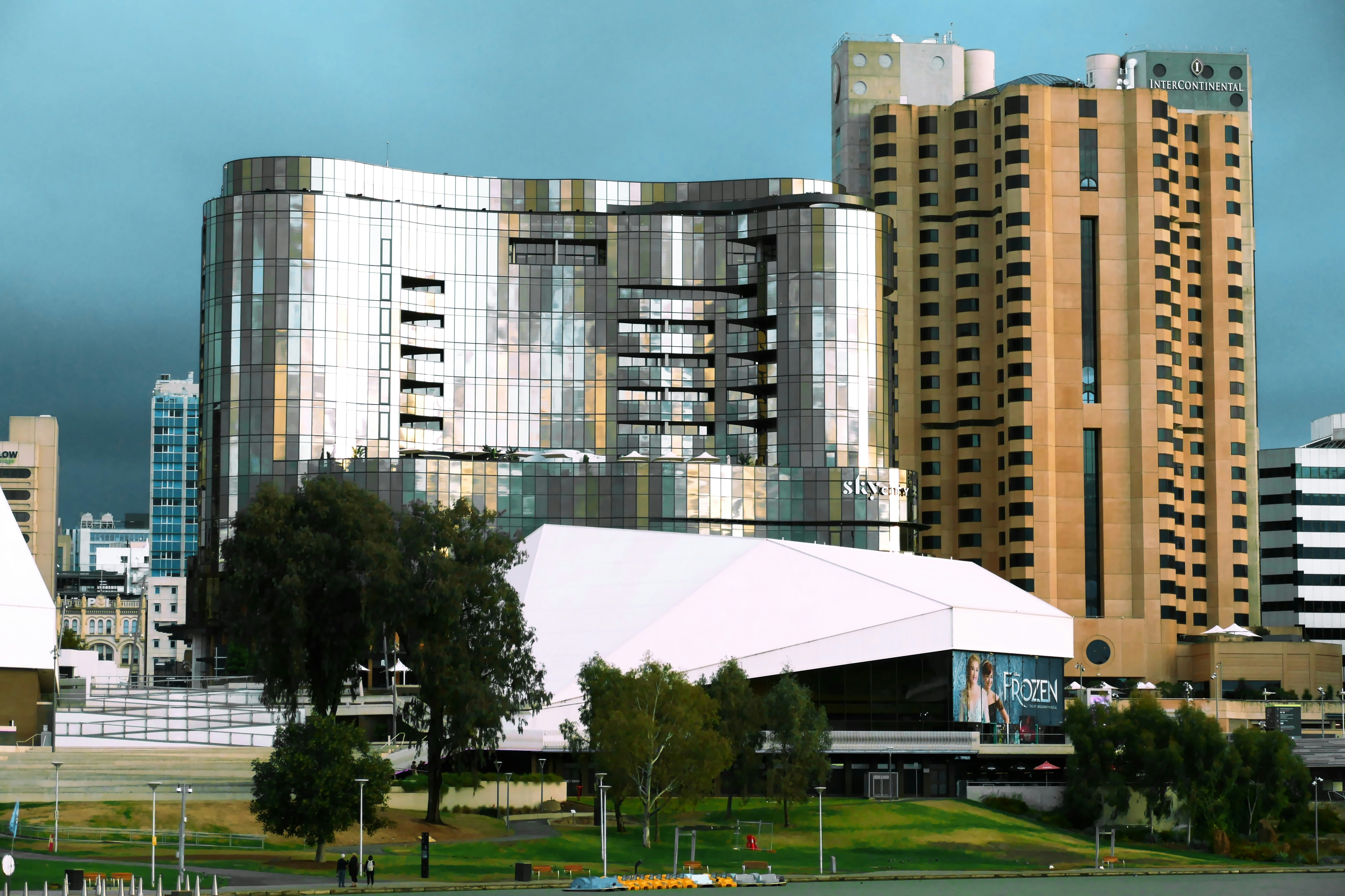 Sky City, Intercontinental Hotel and Torrens River city view