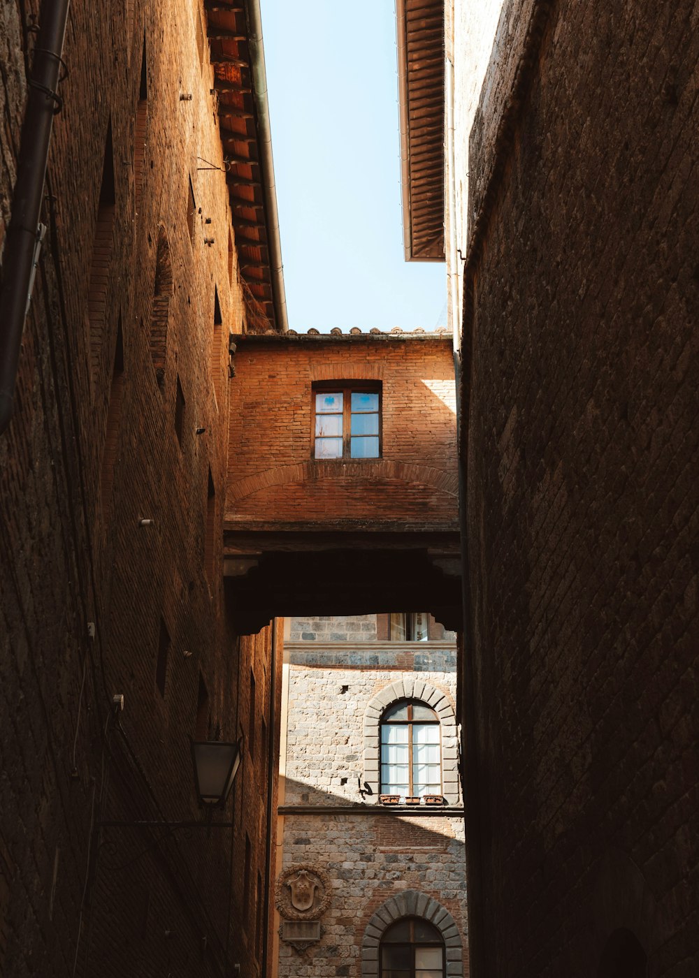 a view of a building through a window