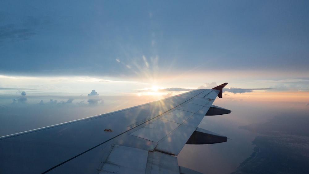 the wing of an airplane