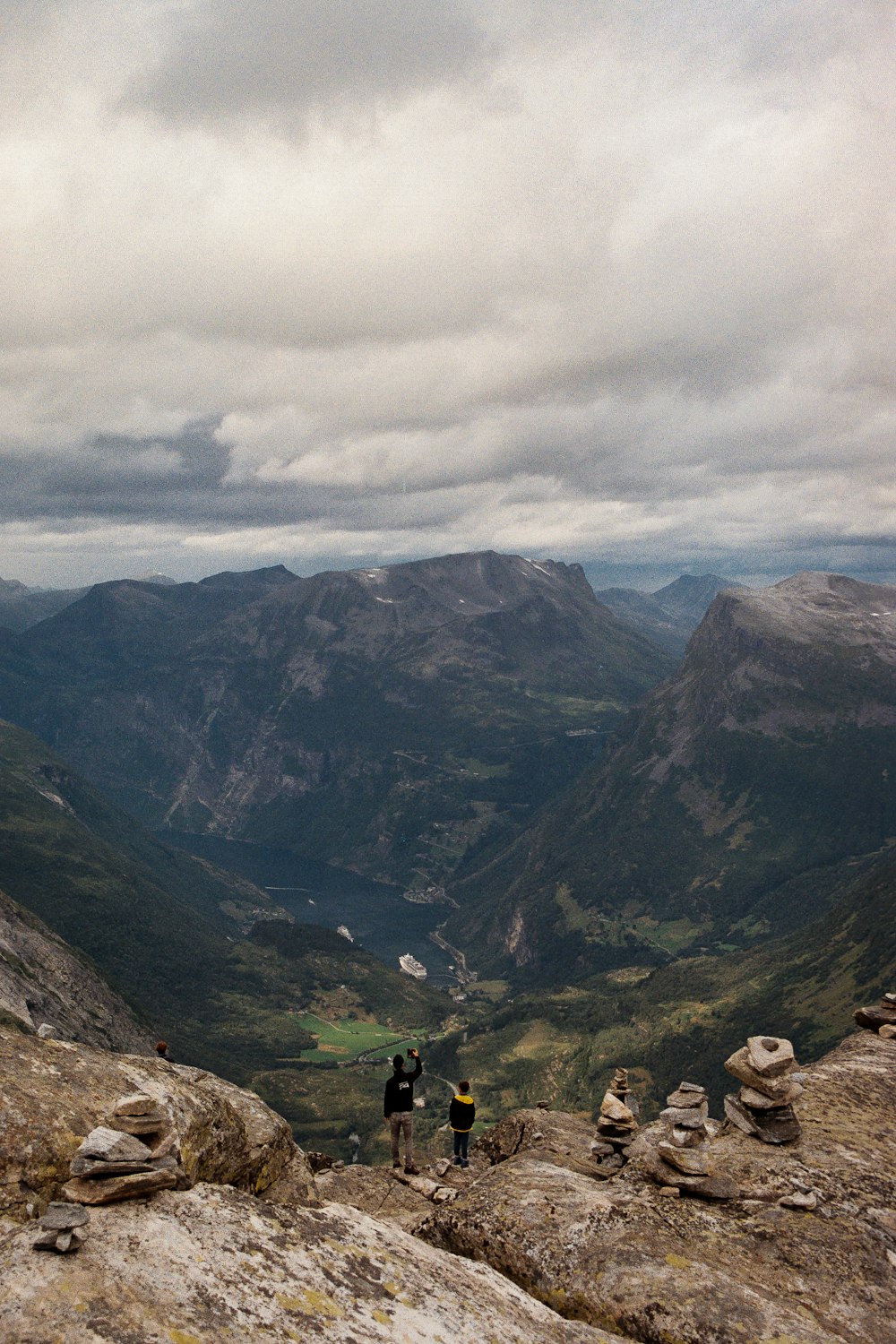 a group of people on a mountain