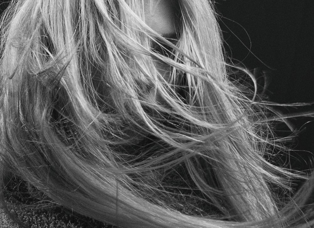 a close-up of a person's hair