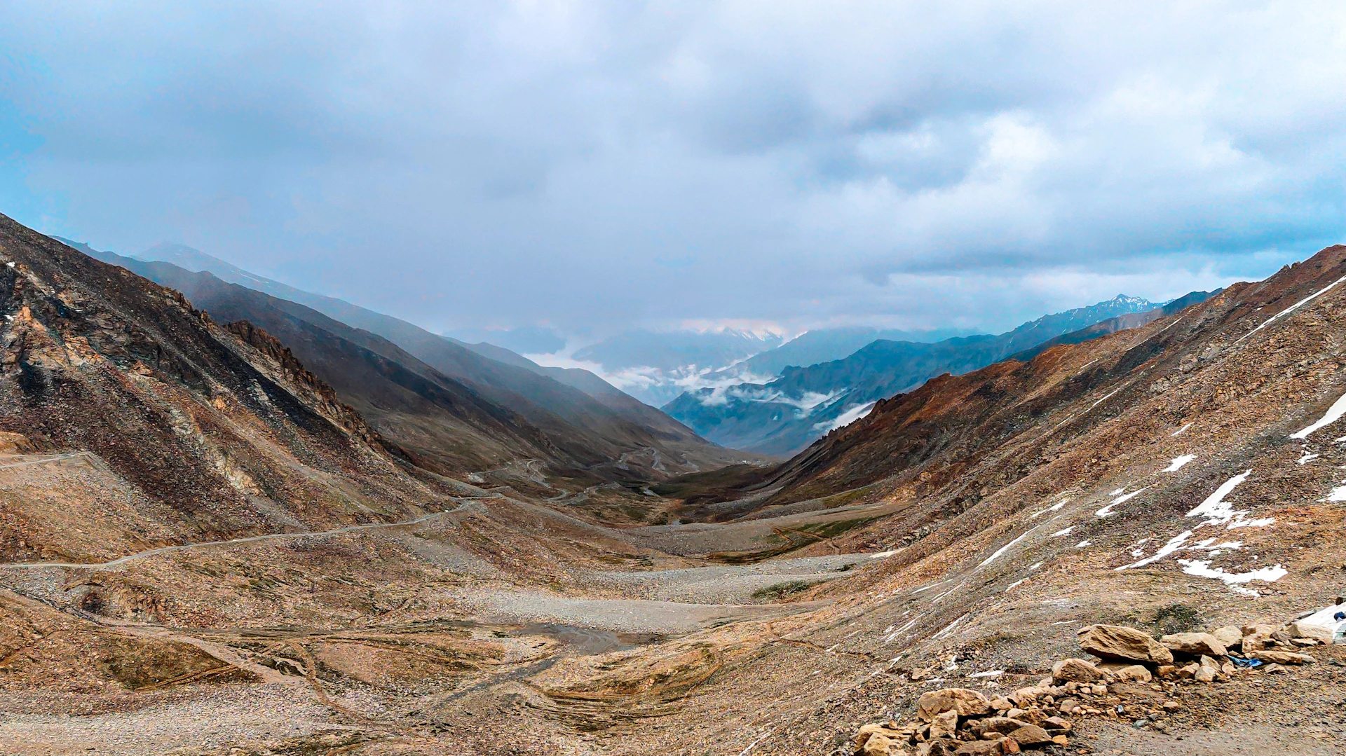 a valley between mountains