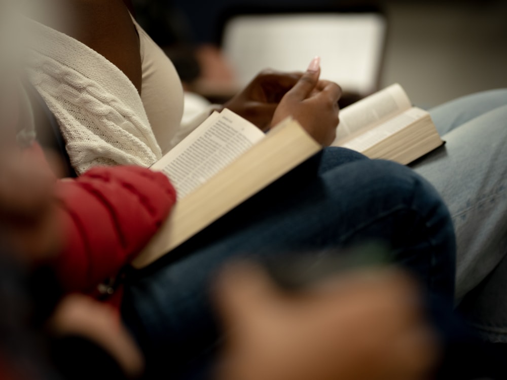 a person reading a book