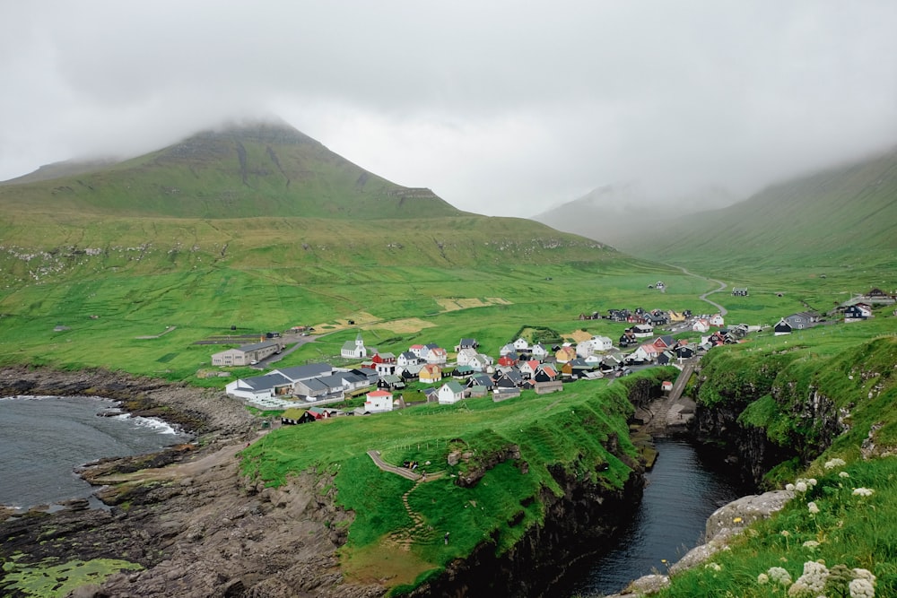 a town on a hill