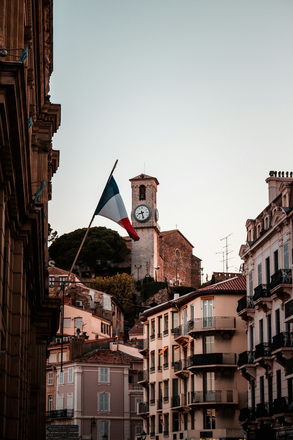 a clock tower in a city