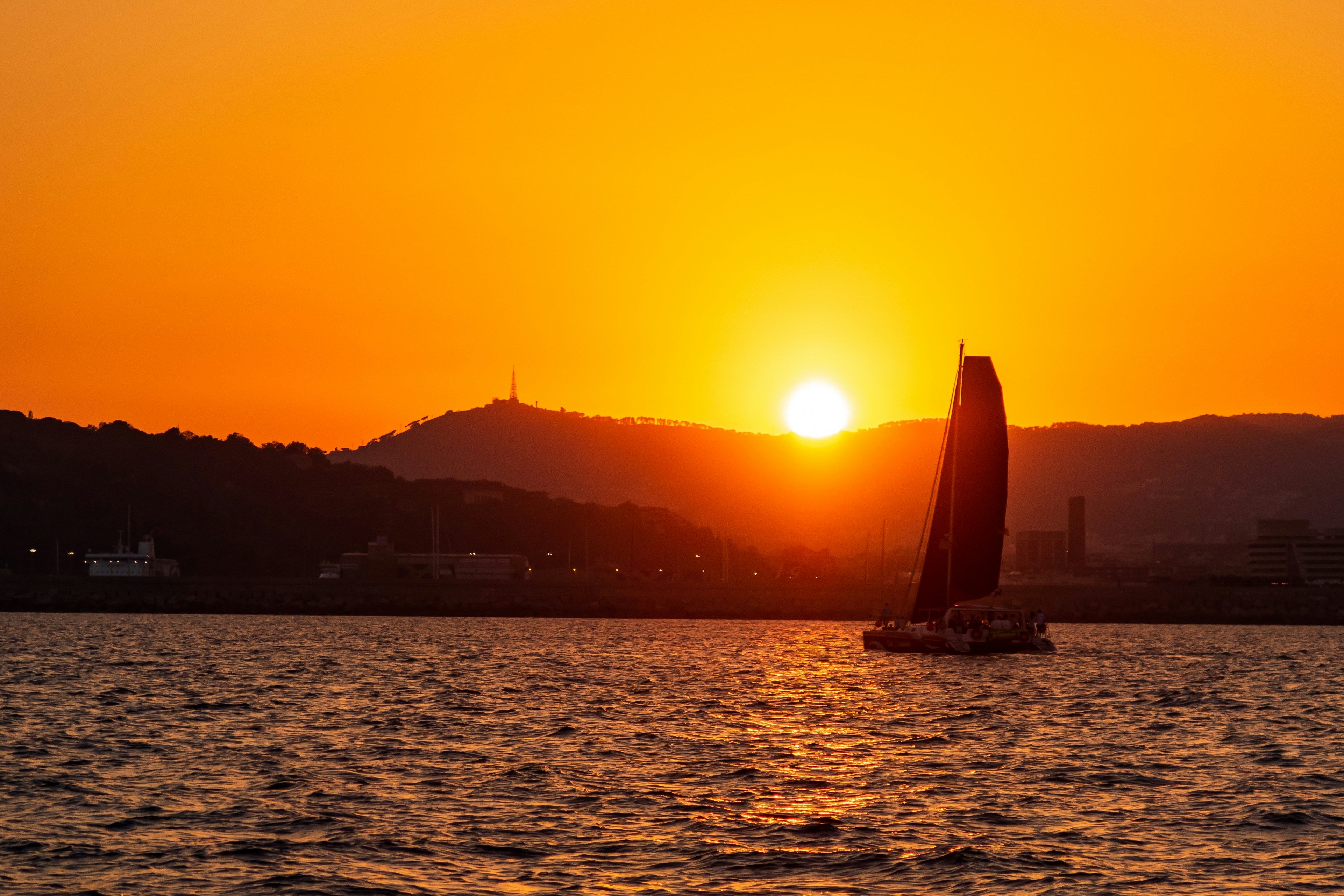 A sailboat in the water