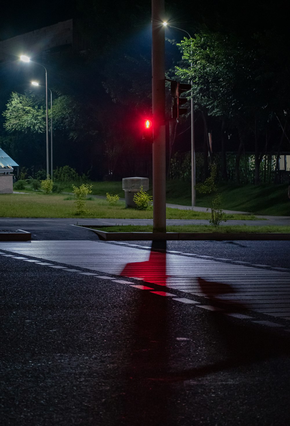 a street light at night