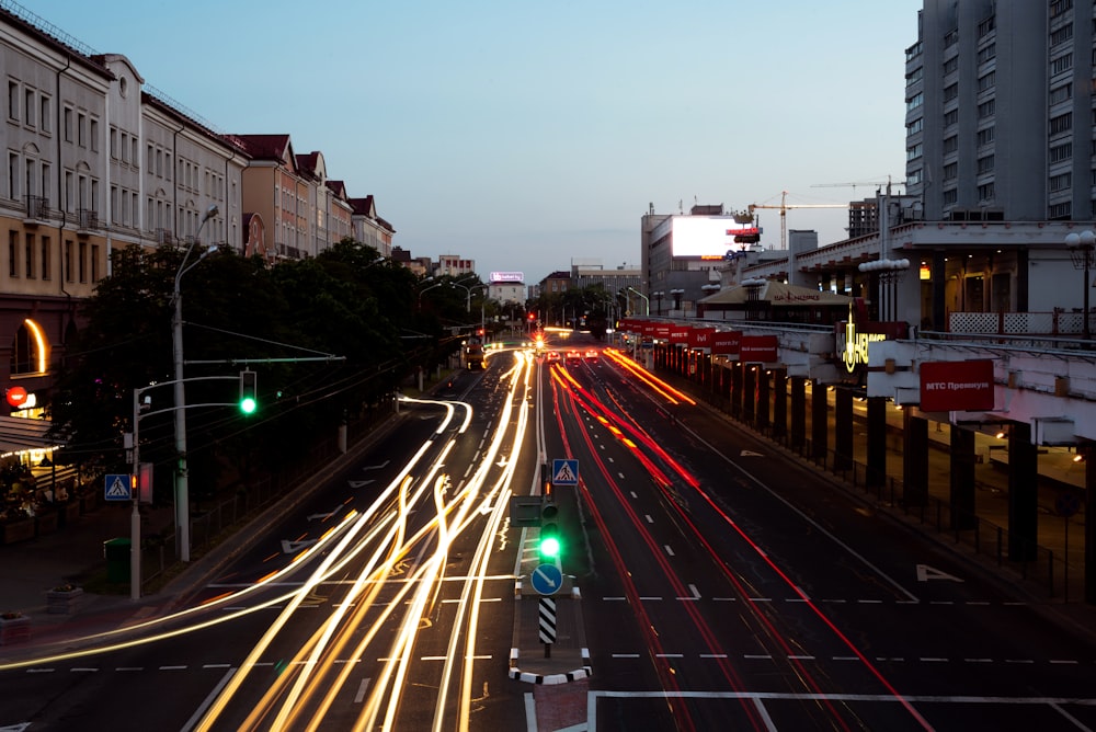 a street with traffic lights