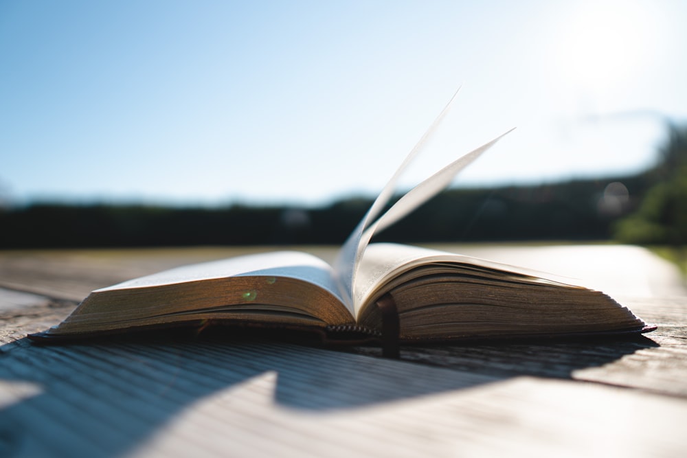 a book open on a table