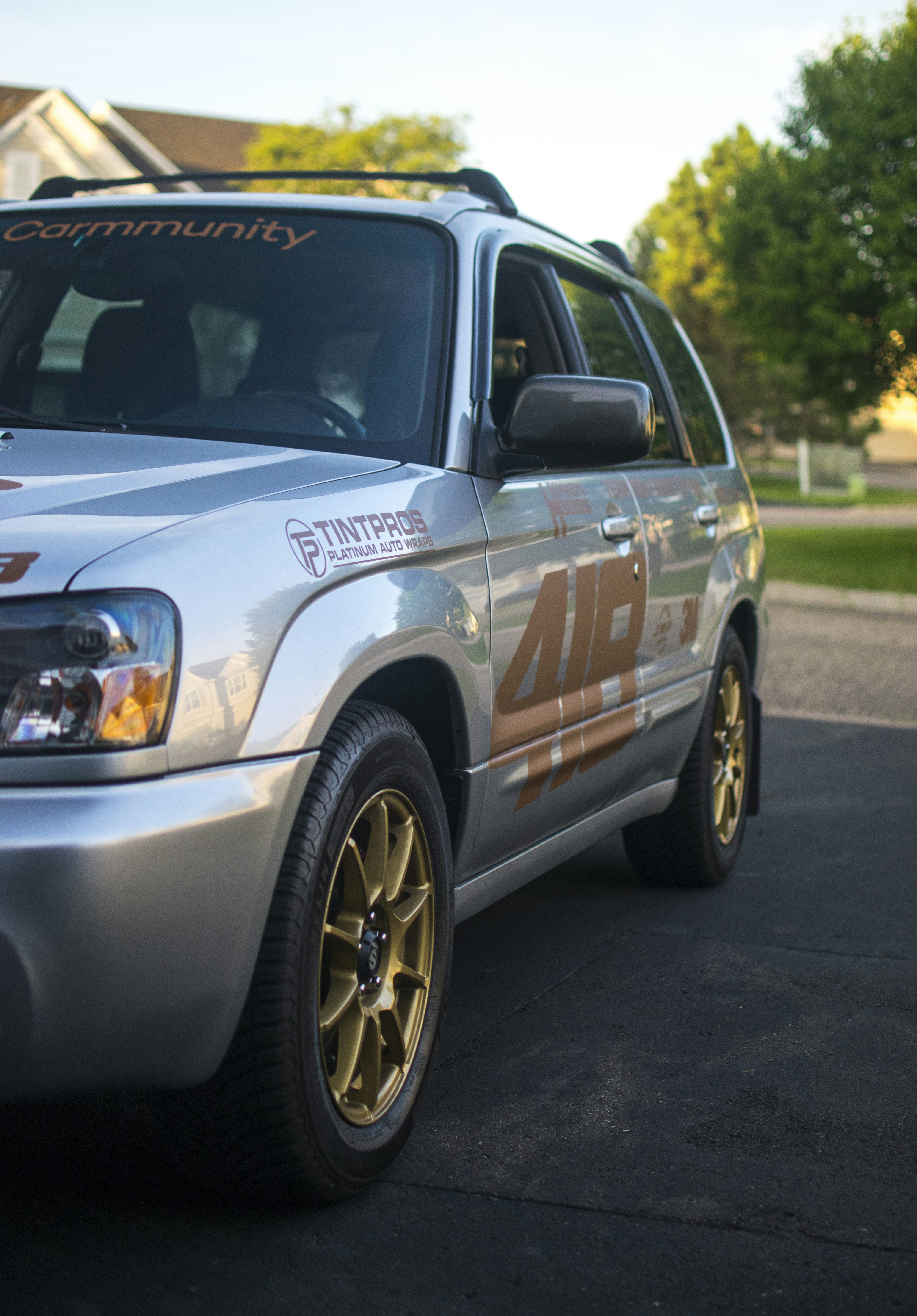 a car parked on a street