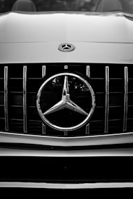 a close up of a car's headlight