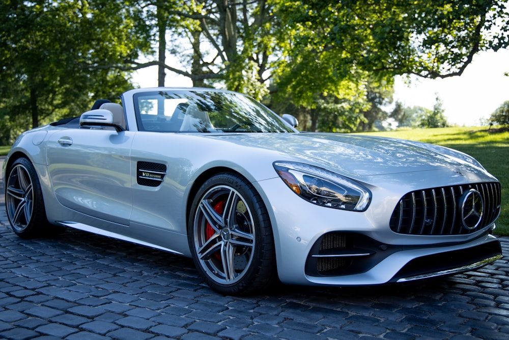 a silver sports car