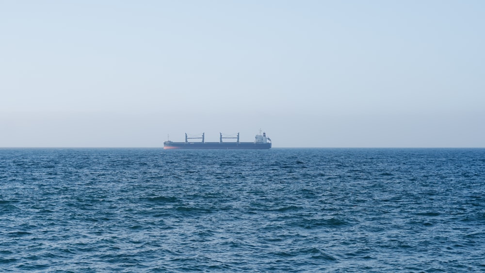 a large ship in the ocean