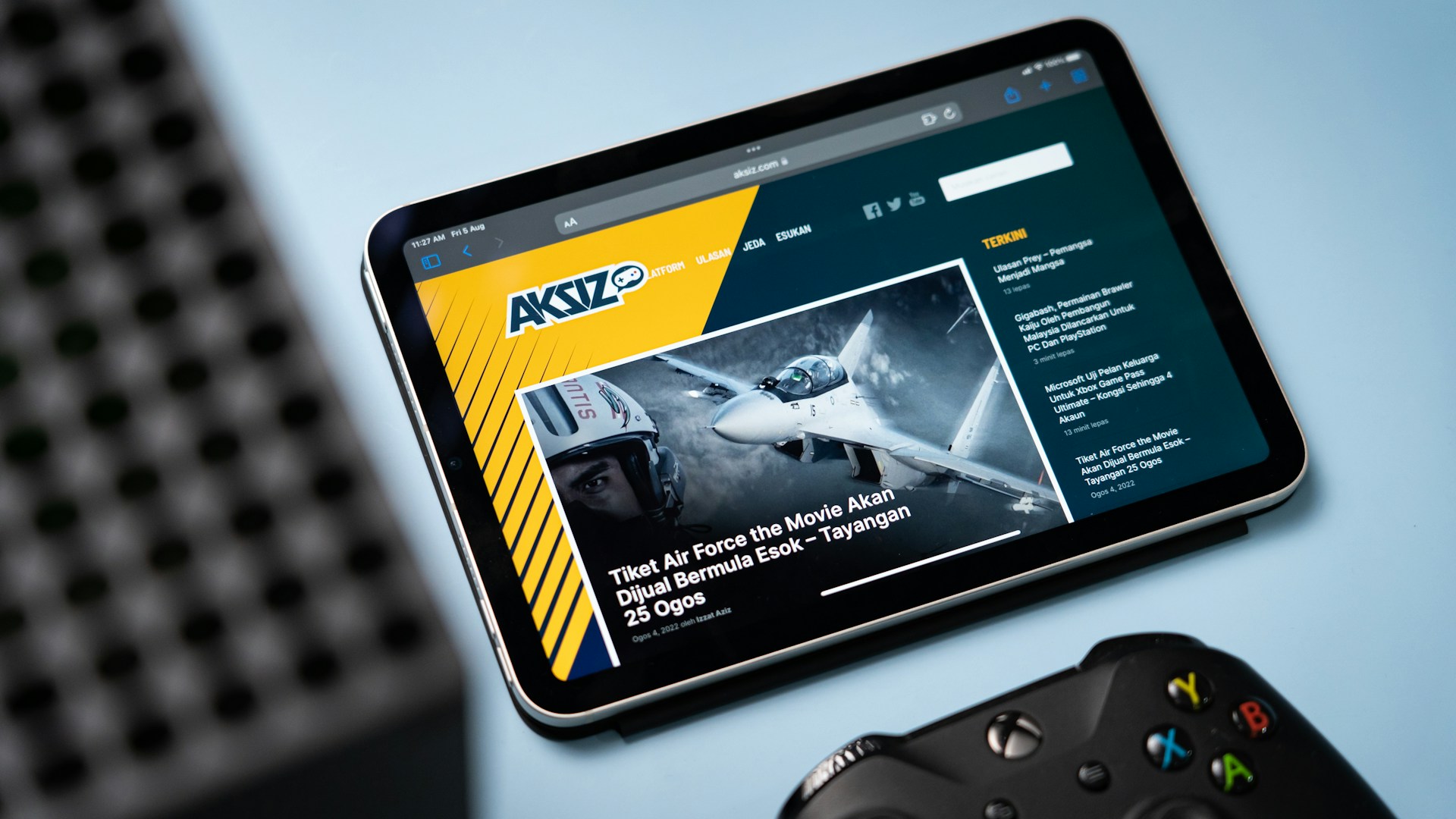 a tablet with a screen