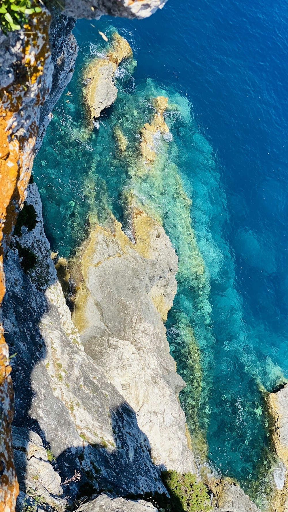 a view of the ocean from above