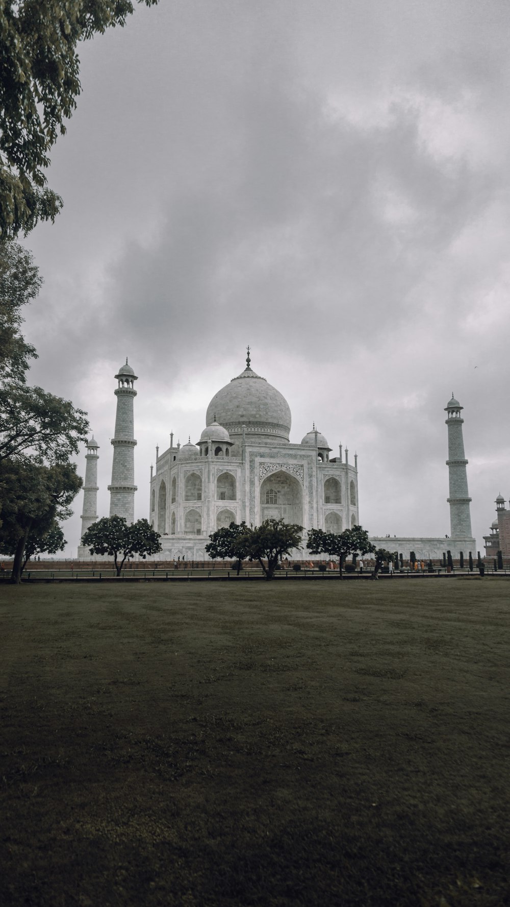 a large white building with towers