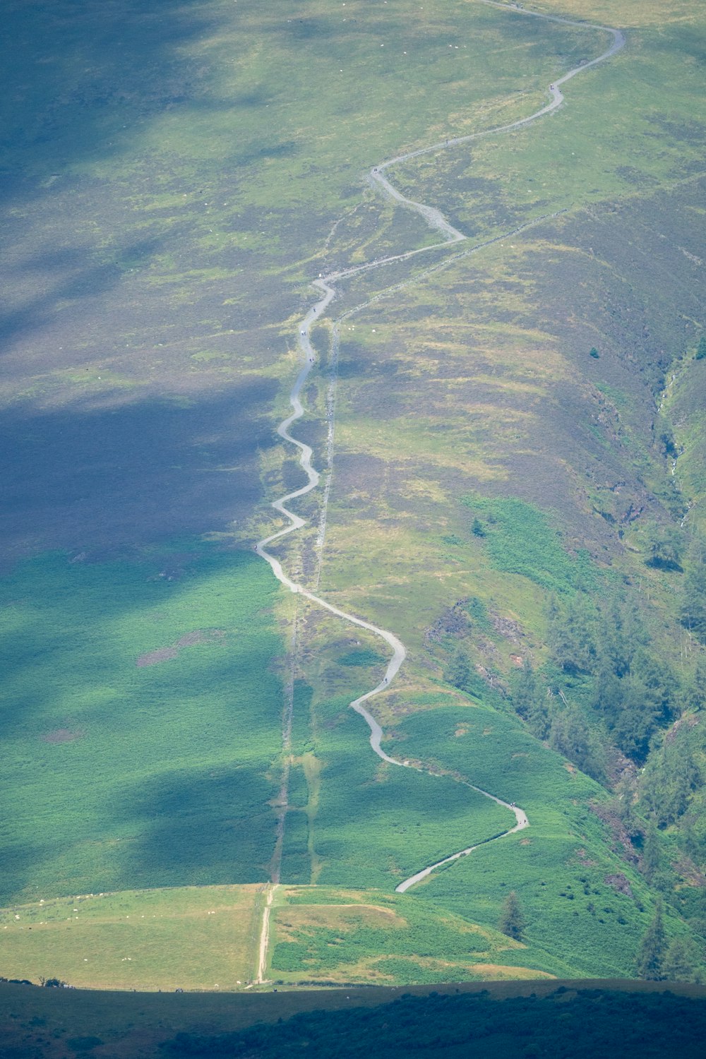 a high angle view of a river