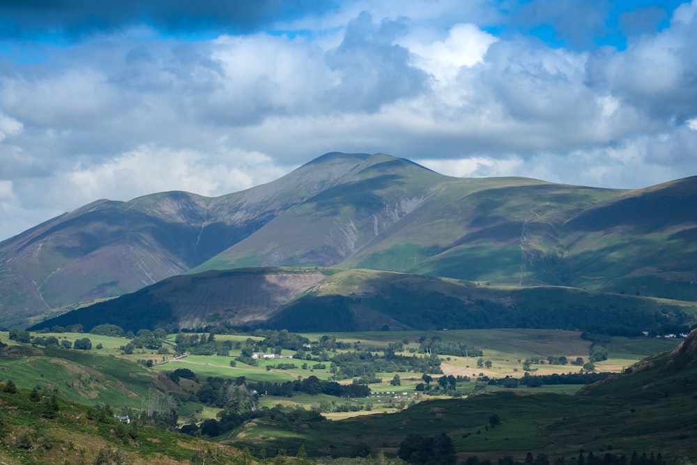 a valley between mountains