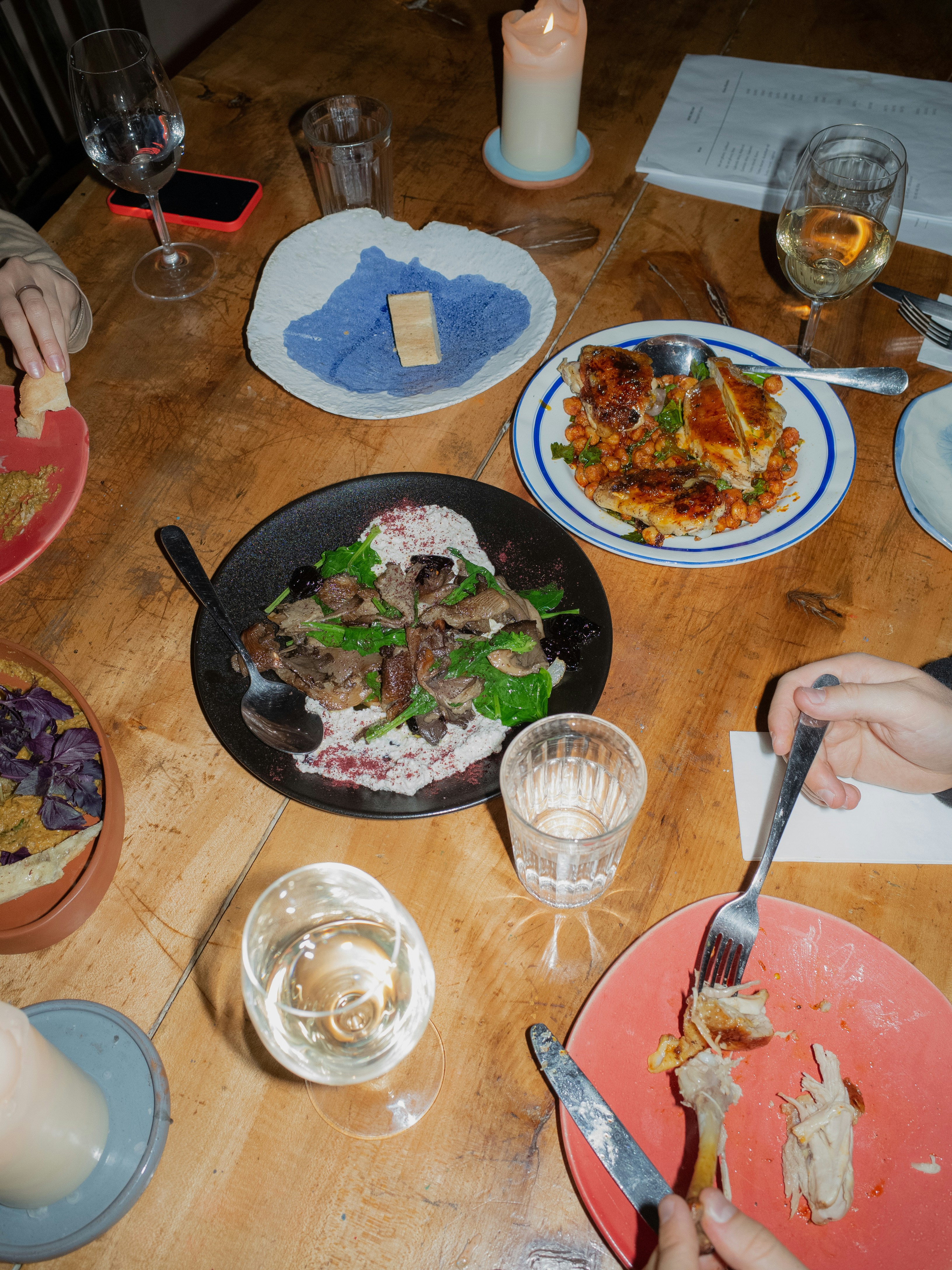 Friends are enjoying a delicious meal together.