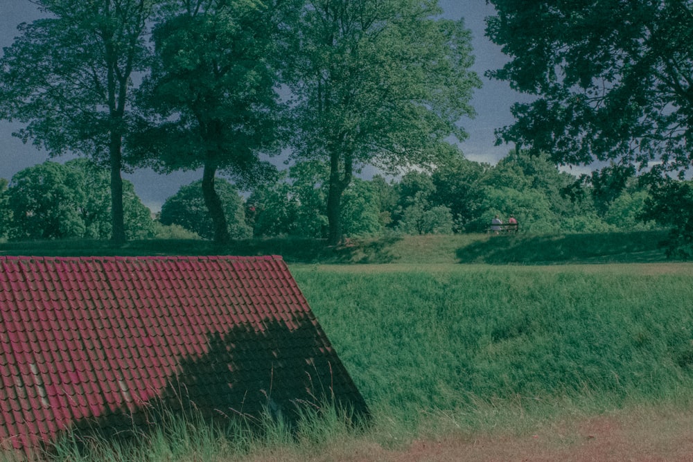 a brick wall in a park