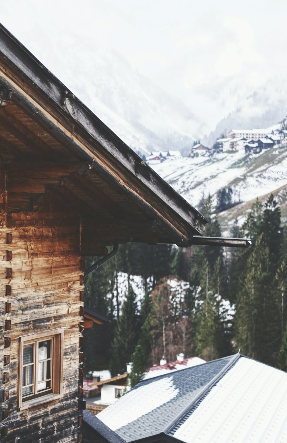 a cabin in the mountains