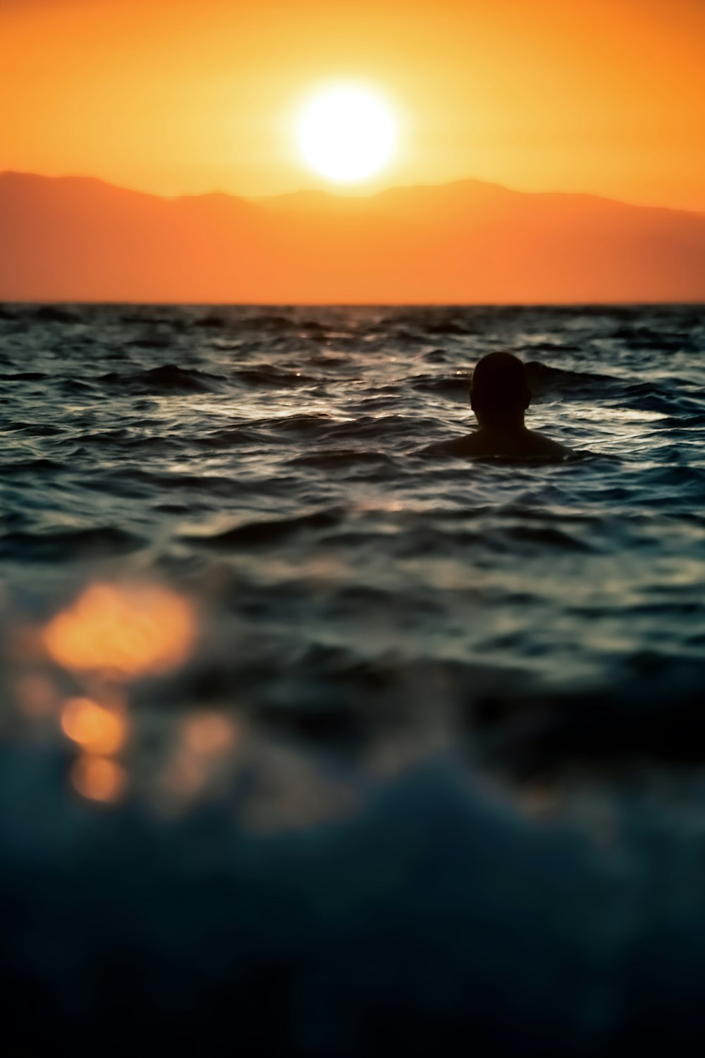 a person swimming in the water