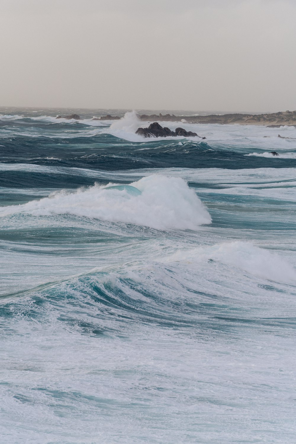 waves crashing on a beach