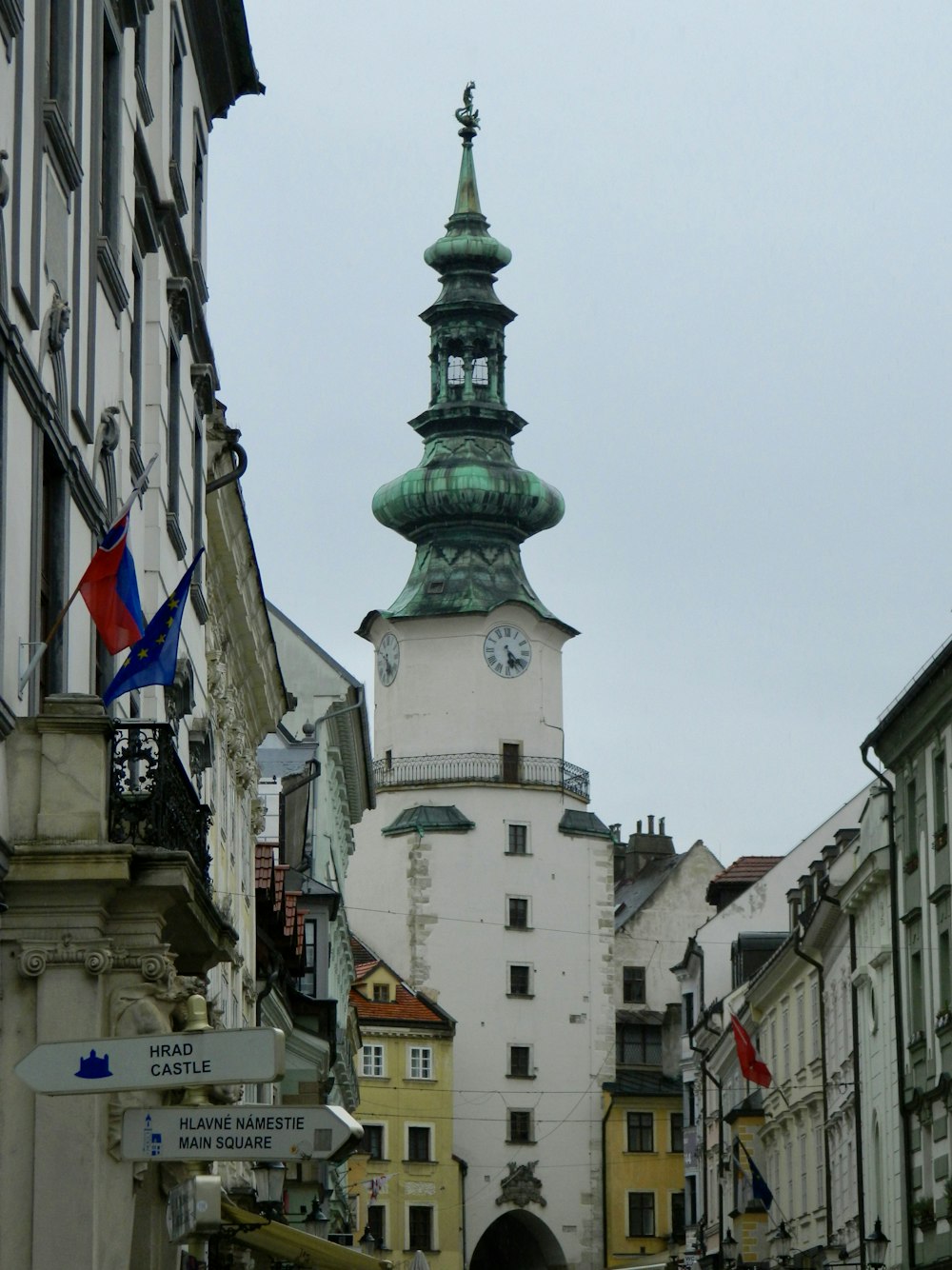 a clock tower in a city