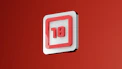 a white square with a red background
