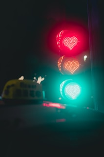 a traffic light with a guitar