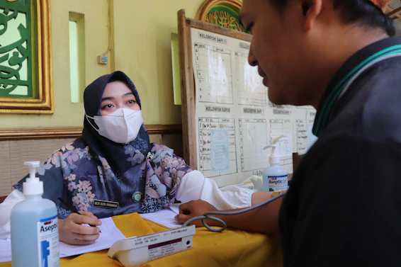a doctor examining a patient