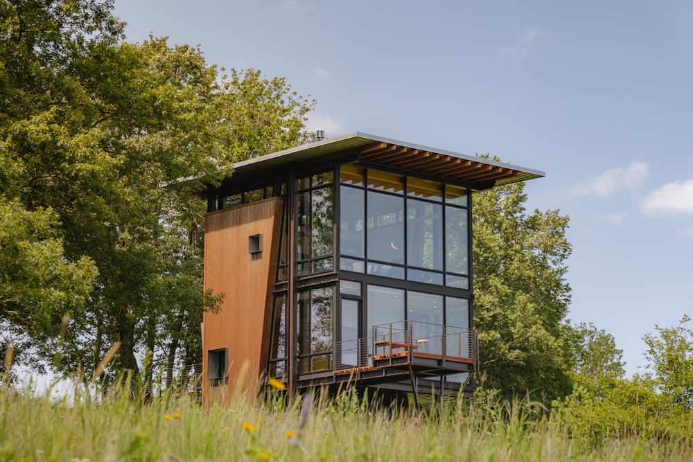 a house with trees in the background