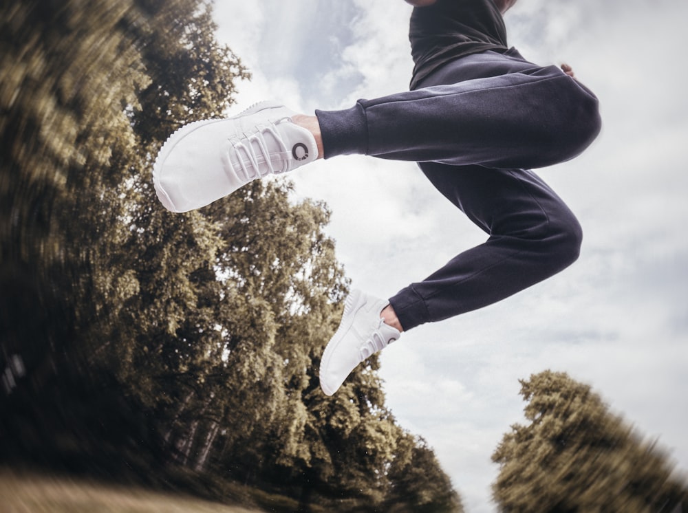 a person jumping in the air