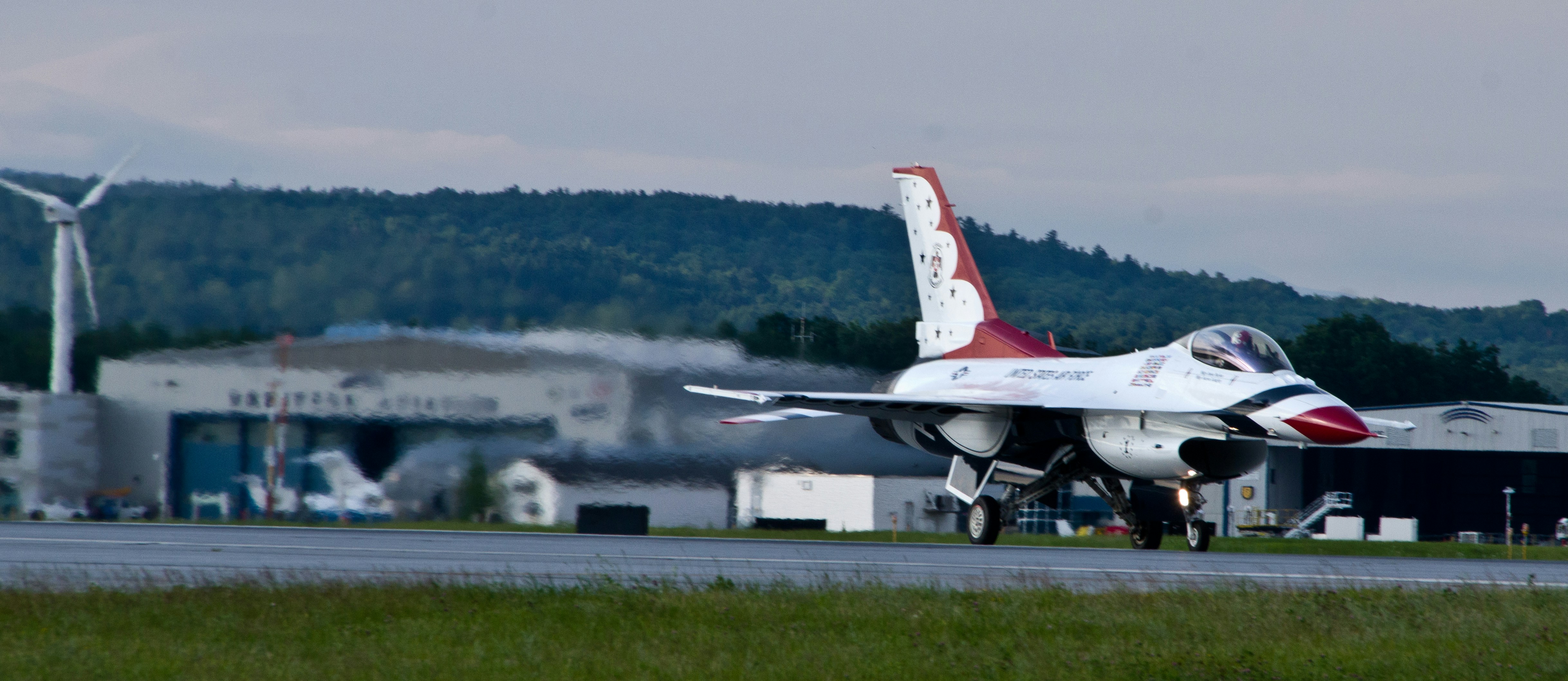 a jet taking off from an airport