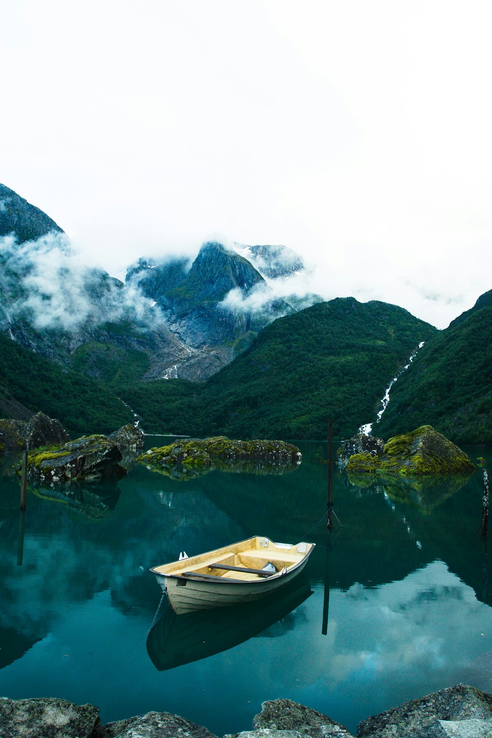 a boat on a lake