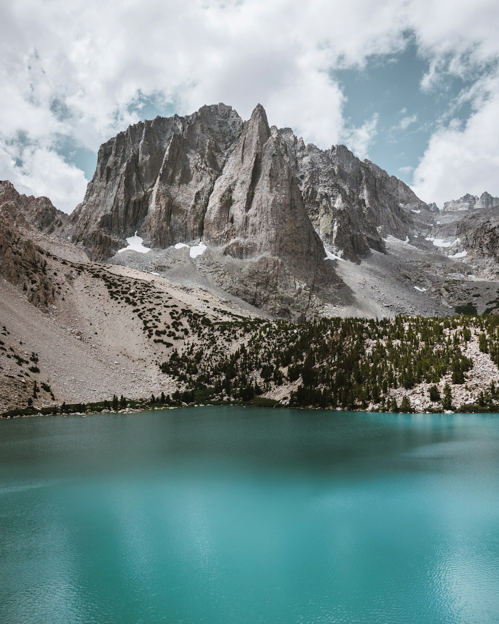 a mountain with snow