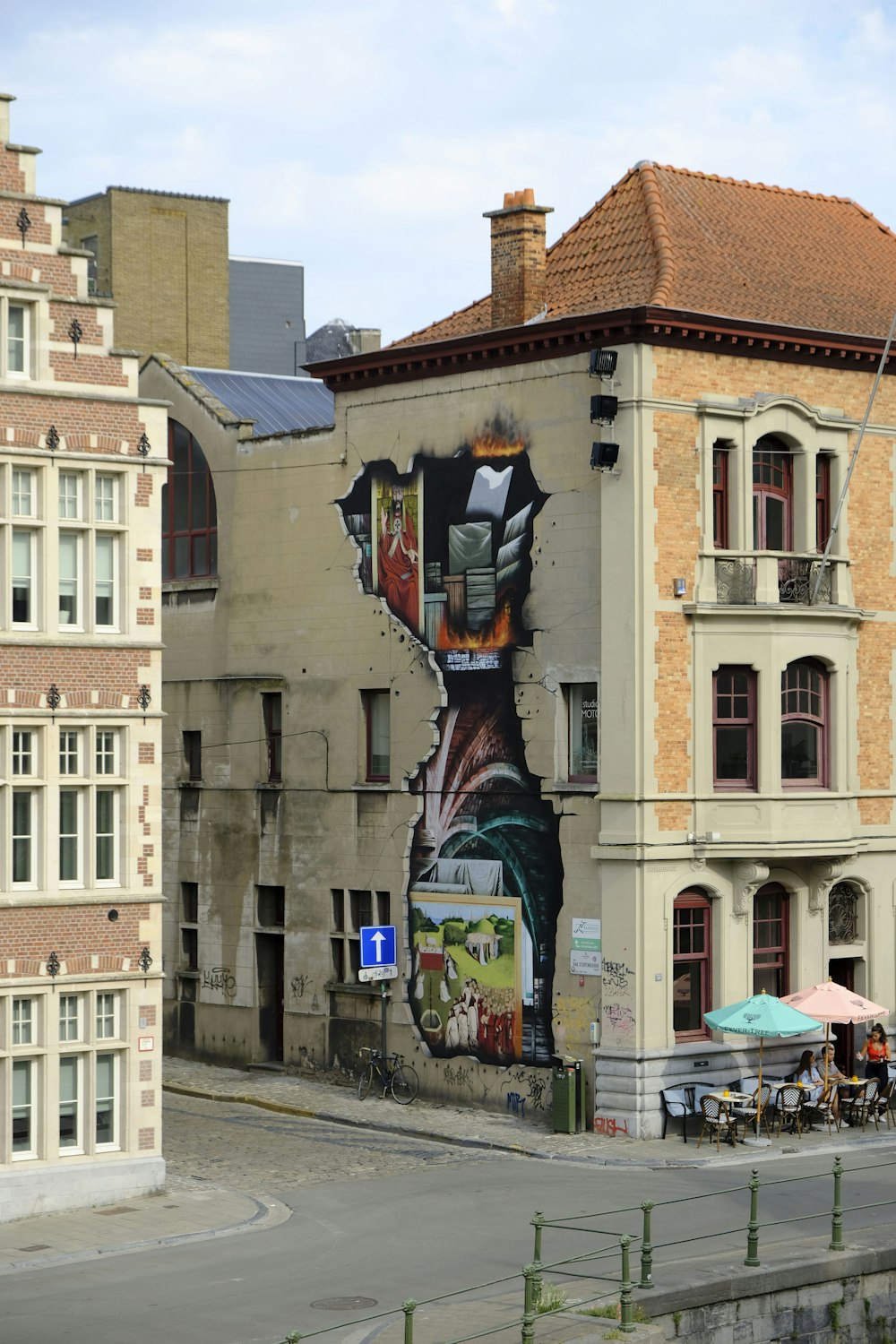 a building with a painting on the side