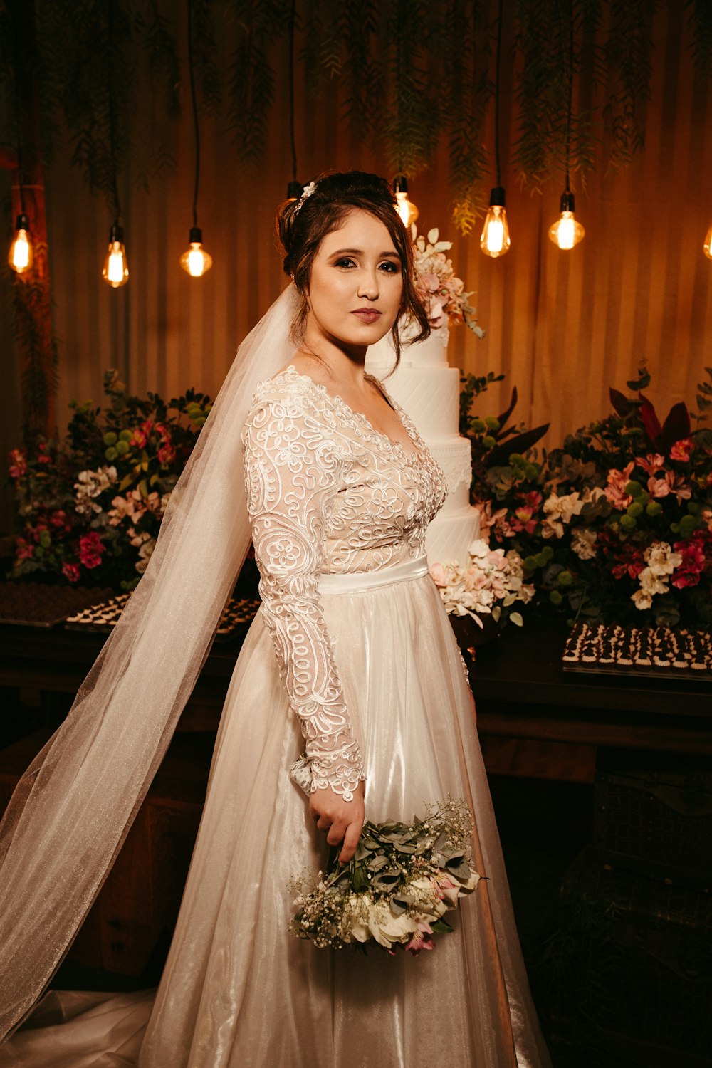 a woman in a wedding dress