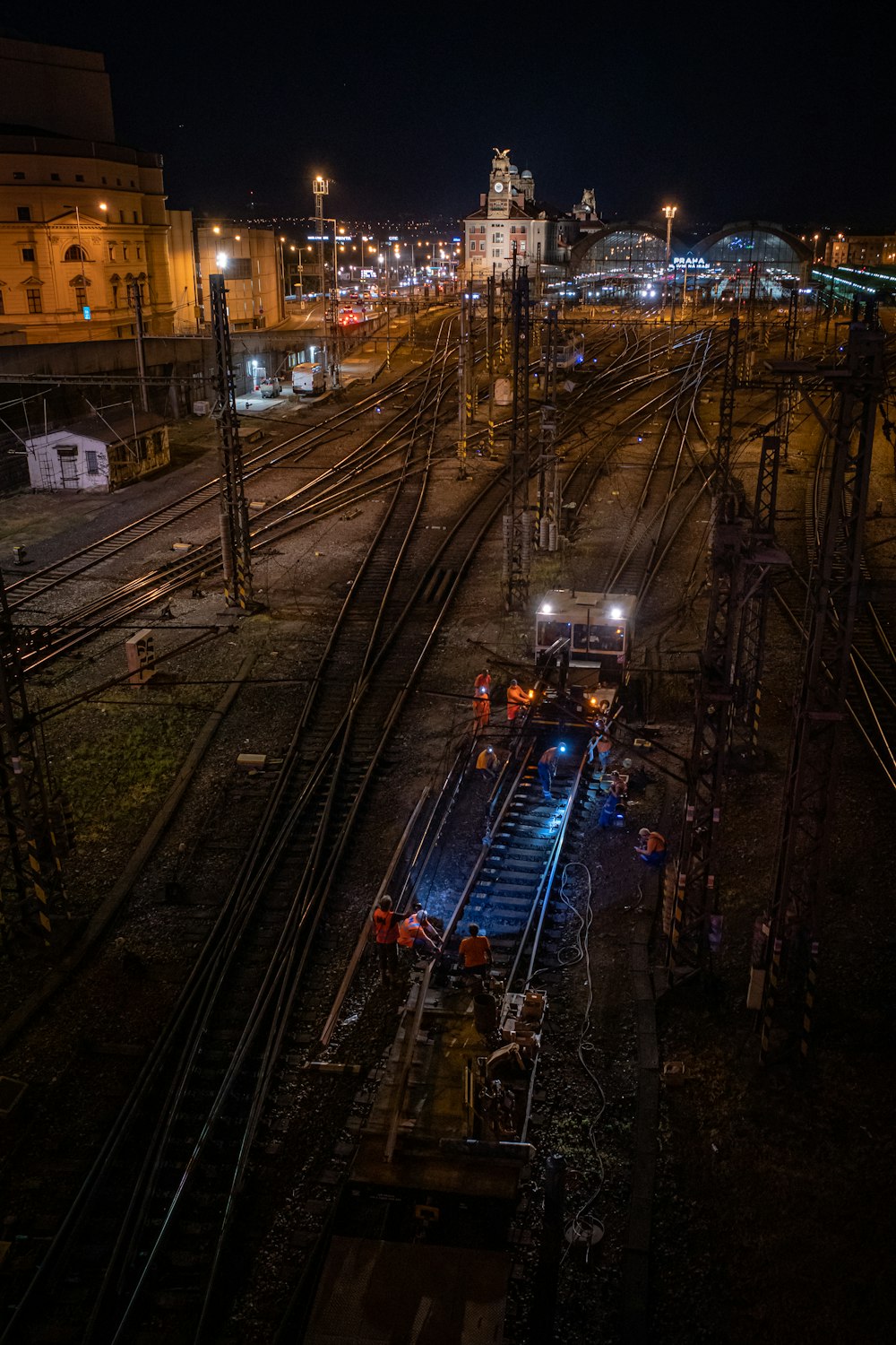 a train on the railway tracks