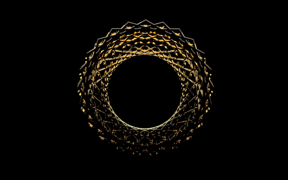 a gold and black circle