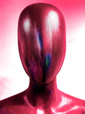 A sleek 3D rendered head model showcasing a trendy hairstyle with subtle gradient lighting.