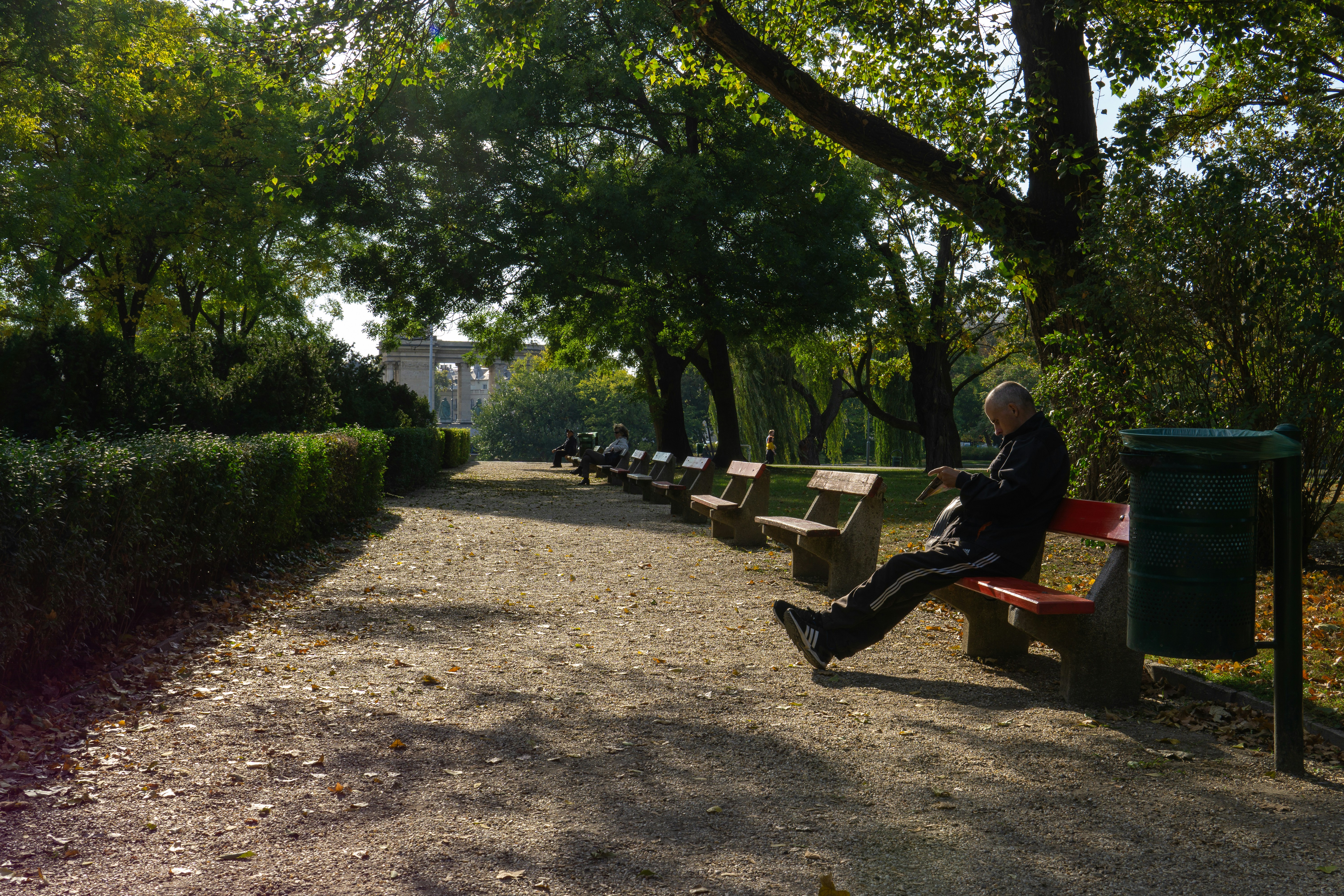 a person sitting on a bench